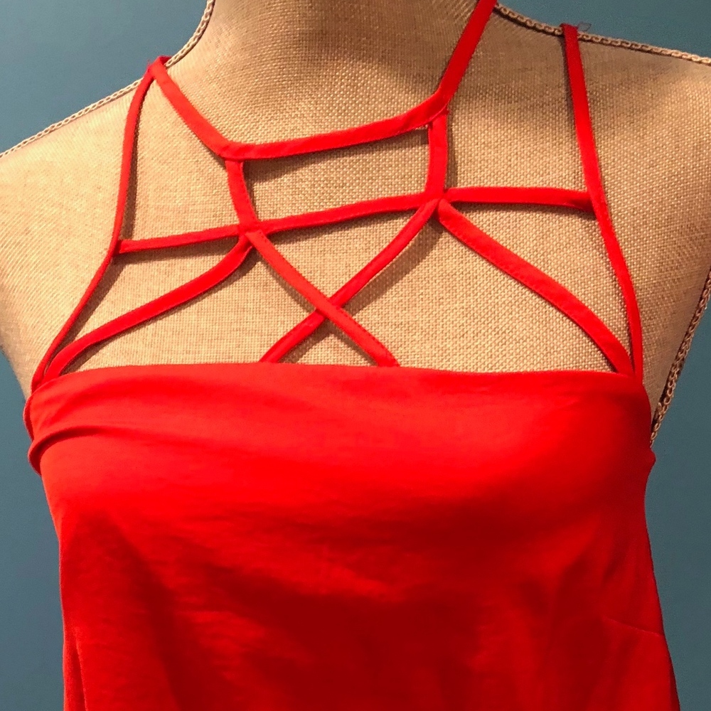 Red Strappy Tank Top